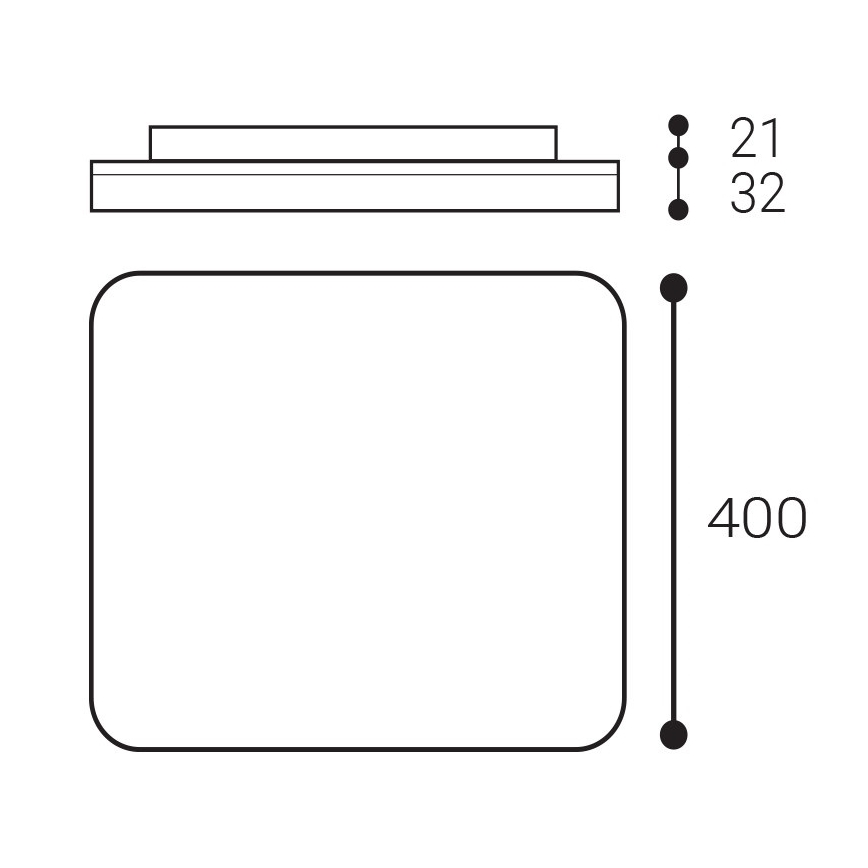 LED2 - LED Kúpeľňové stropné svietidlo SQUARE LED/38W/230V 3000K/3500K/4000K IP54 biela