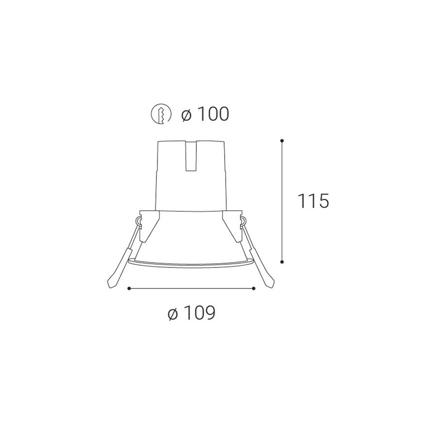LED2 - LED Kúpeľňové podhľadové svietidlo ZERO LED/10W/230V 3000K CRI 95 IP43 čierna pr. 10,9 cm