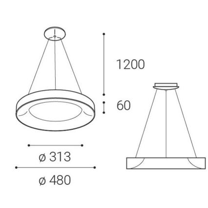 LED2 - LED Luster na lanku BELLA LED/40W/230V 3000/4000K čierna