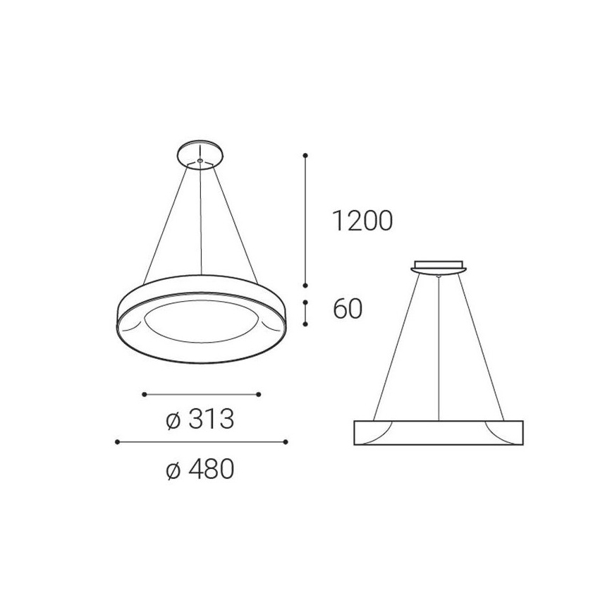LED2 - LED Luster na lanku BELLA LED/40W/230V 3000/4000K čierna