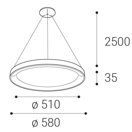 LED2 - LED Luster na lanku BELLA LED/48W/230V 3000K/4000K biela