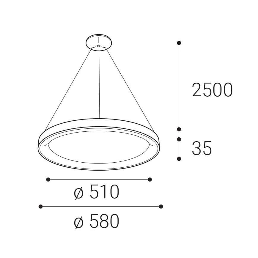 LED2 - LED Luster na lanku BELLA LED/48W/230V 3000K/4000K biela