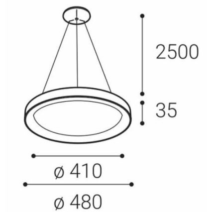 LED2 - LED Luster na lanku BELLA SLIM LED/38W/230V 3000/4000K čierna