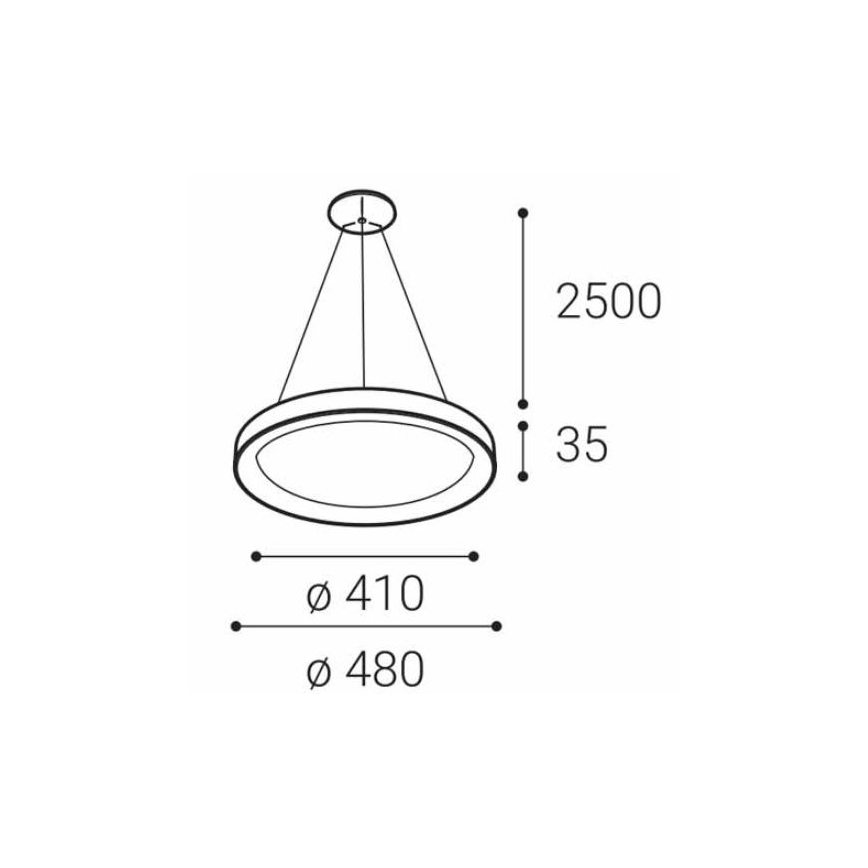 LED2 - LED Luster na lanku BELLA SLIM LED/38W/230V 3000/4000K čierna