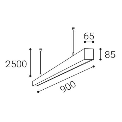 LED2 - LED luster na lanku LINO LED/24W/230V 3000K/3500K/4000K 90 cm čierna