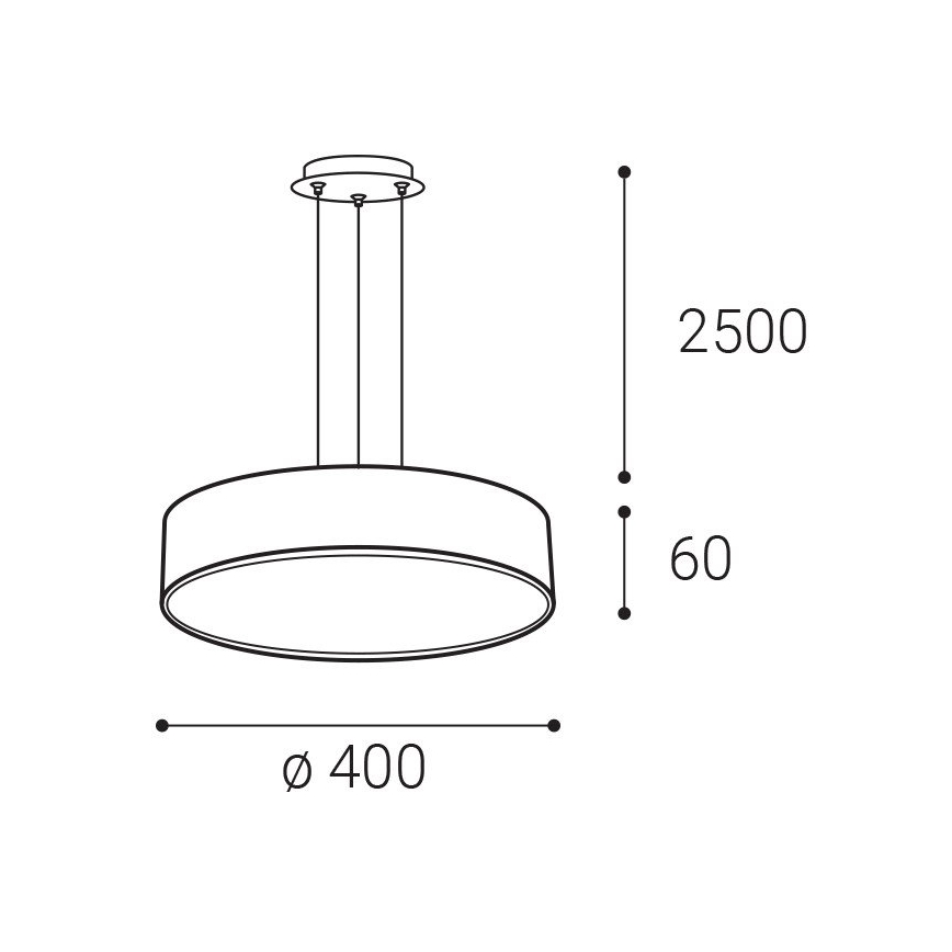 LED2 - LED Luster na lanku MONO SLIM LED/30W/230V 2700/3000K/4000K pr. 40 cm čierna