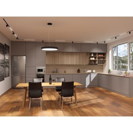 LED2 - LED luster na lanku MONO SLIM LED/30W/230V 3000K/4000K pr. 40 cm čierna