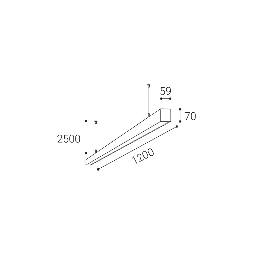 LED2 - LED Luster na lanku NOLI LED/40W/230V 3000K/3500K/4000K biela
