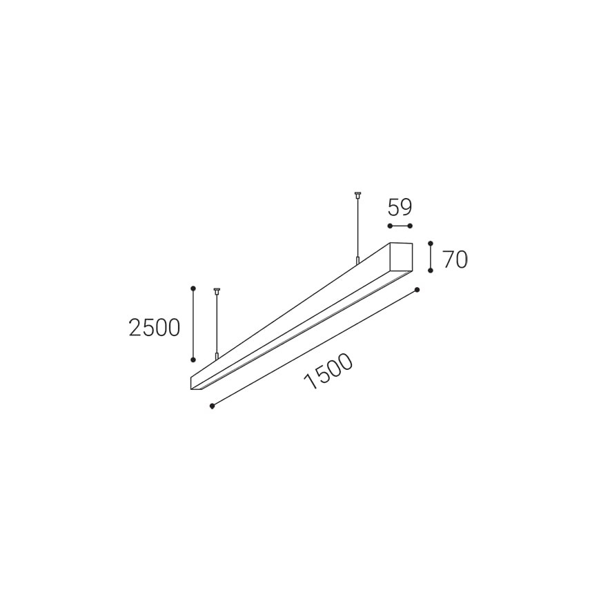 LED2 - LED Luster na lanku NOLI LED/60W/230V 3000K/3500K/4000K biela