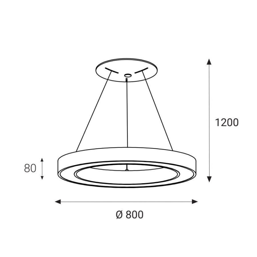 LED2 - LED Luster na lanku SATURN LED/80W/230V 3000K pr. 80 cm biela