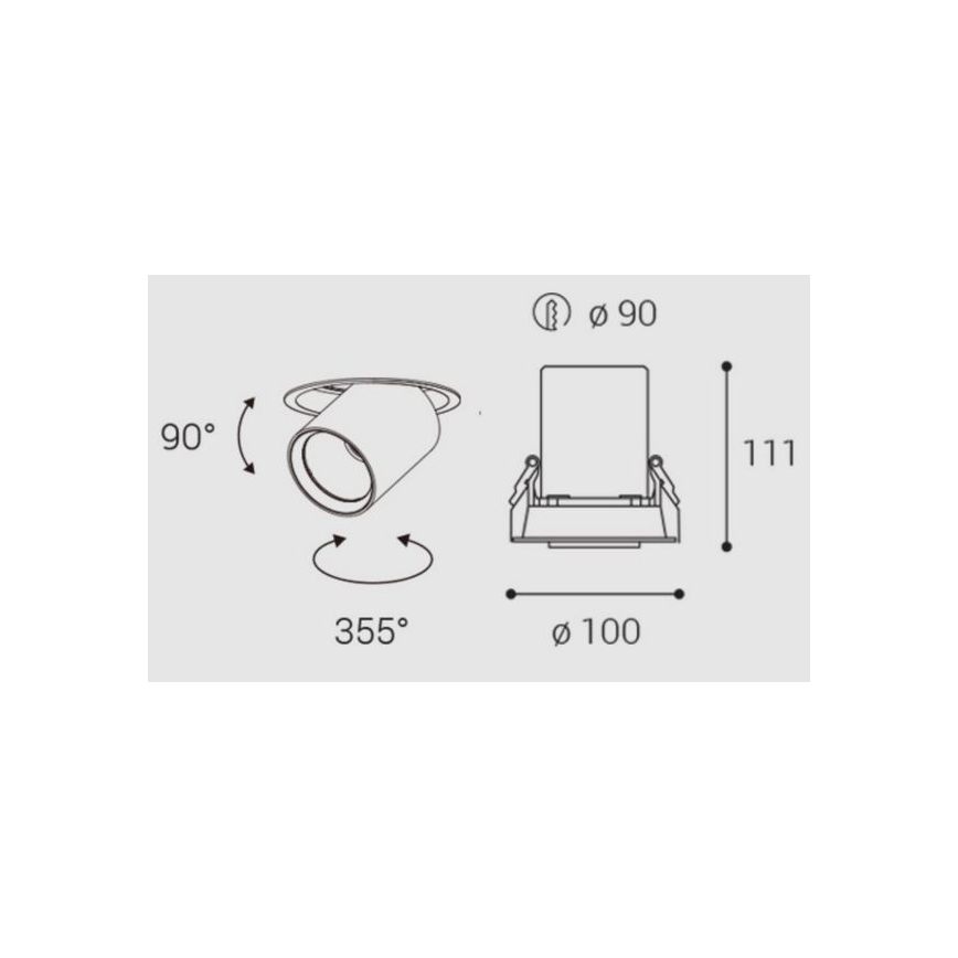 LED2 - LED Podhľadové bodové svietidlo HIDE LED/20W/230V CRI 90 biela