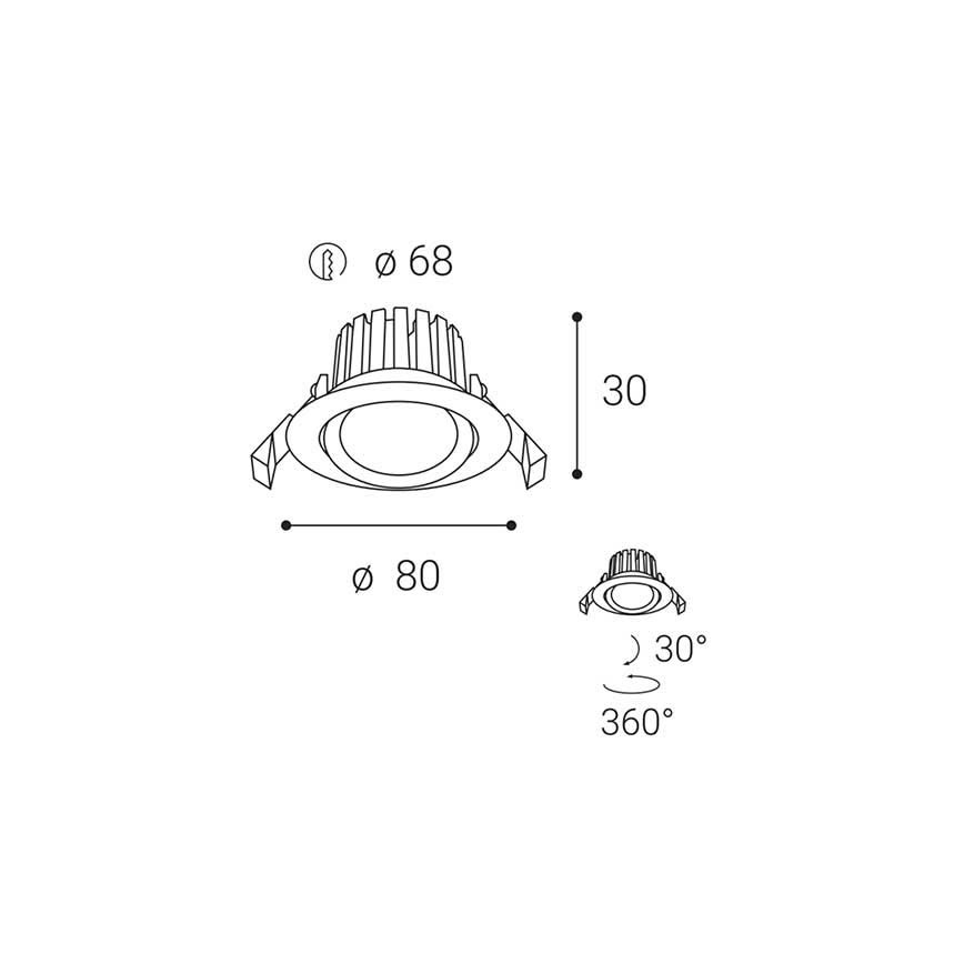 LED2 - LED Stmievateľné kúpeľňové podhľadové svietidlo MAX LED/8W/230V 3000K IP65