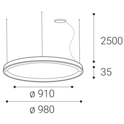 LED2 - LED Stmievateľný luster na lanku BELLA LED/80W/230V 3000K/4000K čierna