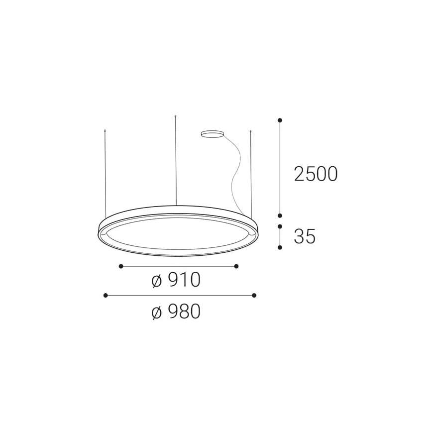 LED2 - LED Stmievateľný luster na lanku BELLA LED/80W/230V 3000K/4000K čierna
