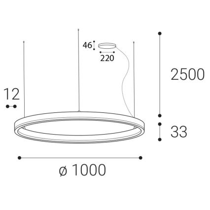 LED2 - LED Stmievateľný luster na lanku CIRCLE LED/80W/230V 3000K/4000K pr. 100 cm biela