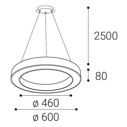 LED2 - LED Stmievateľný luster na lanku SATURN LED/50W/230V 3000K/4000K biela