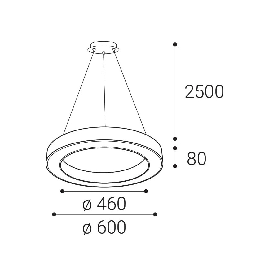LED2 - LED Stmievateľný luster na lanku SATURN LED/50W/230V 3000K/4000K čierna