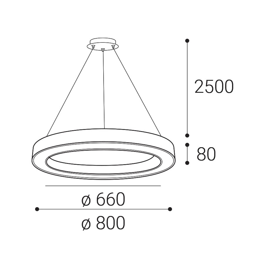 LED2 - LED Stmievateľný luster na lanku SATURN LED/60W/230V 3000K/4000K čierna