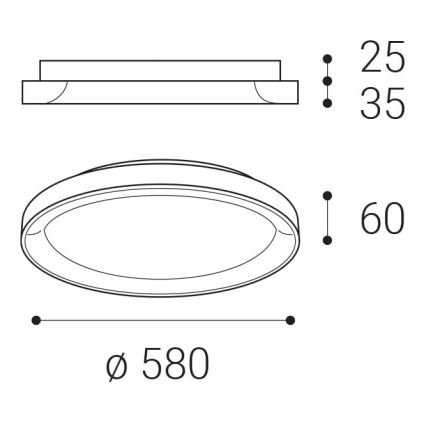 LED2 - LED Stropné svietidlo BELLA LED/48W/230V 3000K/4000K hnedá