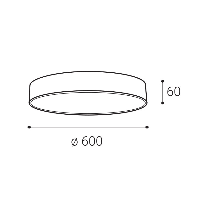 LED2 - LED stropné svietidlo MONO SLIM LED/60W/230V 3000K/4000K pr. 60 cm čierne