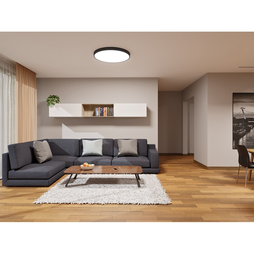 LED2 - LED stropné svietidlo MONO SLIM LED/80W/230V 3000K/4000K priemer 80 cm čierna