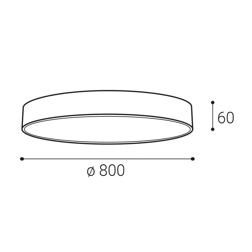 LED2 - LED stropné svietidlo MONO SLIM LED/80W/230V 3000K/4000K priemer 80 cm čierna