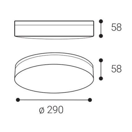 LED2 - LED kúpeľňové stropné svietidlo YPSO LED/22W/230V 3000/4000K IP54 priem. 29 cm biela