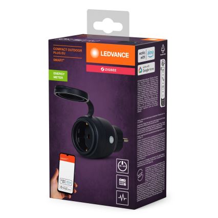 Ledvance - Inteligentná vonkajšia zásuvka SMART+ 3680W/230V/Typ F/SCHUKO 16A IP44 čierna
