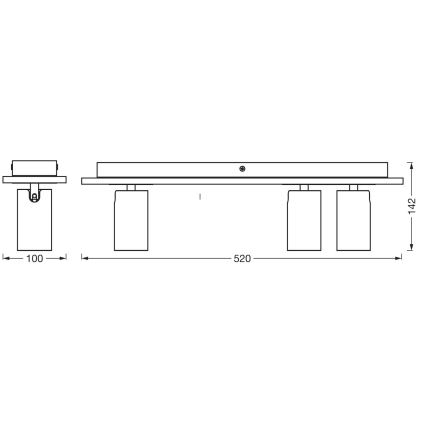 Ledvance - LED Bodové svietidlo DECOR MERCURY 3xGU10/3,4W/230V