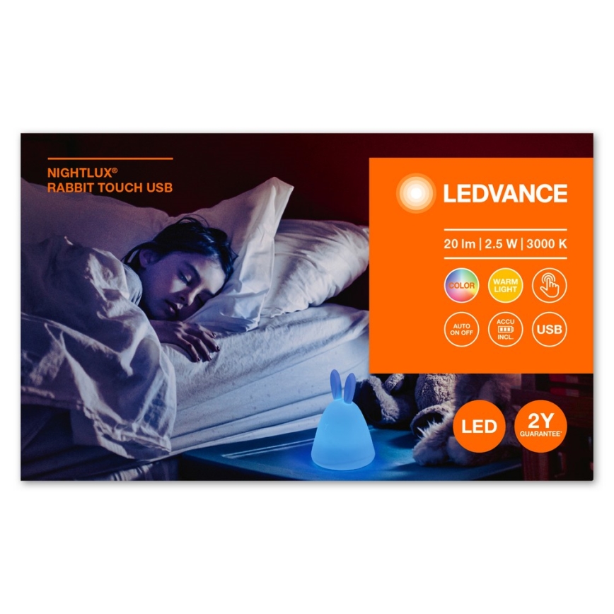 Ledvance - LED Dotyková detská nočná Lampička TOUCH LED/2,5W/5V 1200 mAh
