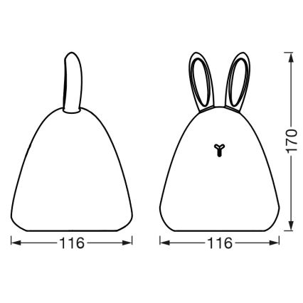 Ledvance - LED Dotyková detská nočná Lampička TOUCH LED/2,5W/5V 1200 mAh