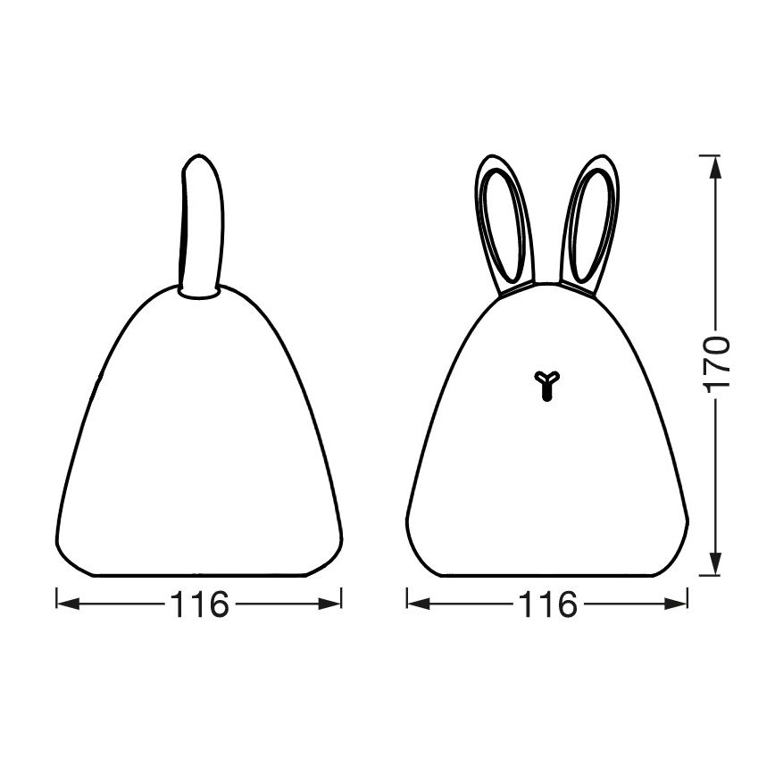 Ledvance - LED Dotyková detská nočná Lampička TOUCH LED/2,5W/5V 1200 mAh