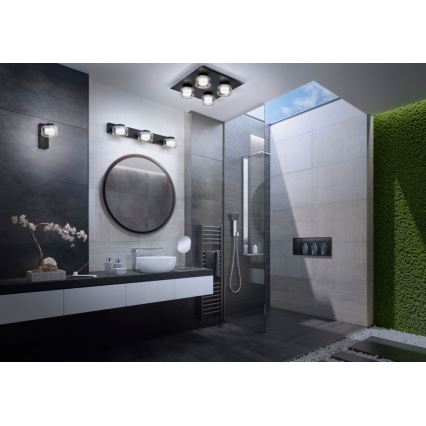 Ledvance - LED Kúpeľňové nástenné svietidlo ORBIS FLAME 2xLED/5,5W/230V 3000/4000K IP44 čierna