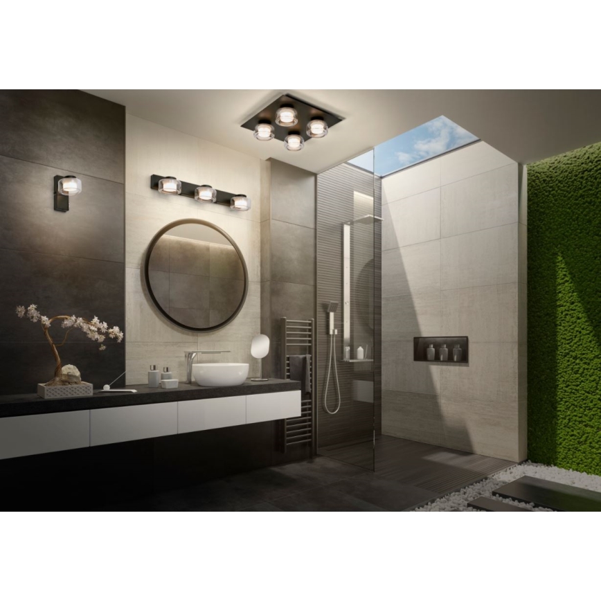 Ledvance - LED Kúpeľňové nástenné svietidlo ORBIS FLAME 2xLED/5,5W/230V 3000/4000K IP44 čierna