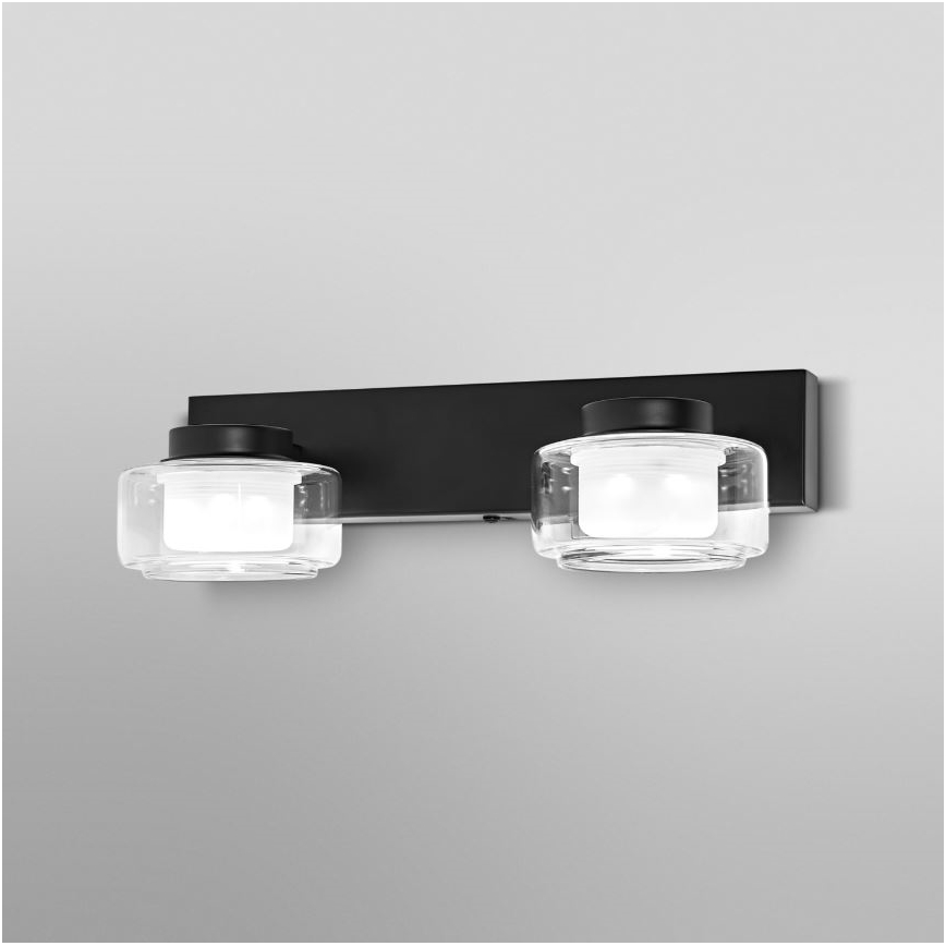 Ledvance - LED Kúpeľňové nástenné svietidlo ORBIS FLAME 2xLED/5,5W/230V 3000/4000K IP44 čierna