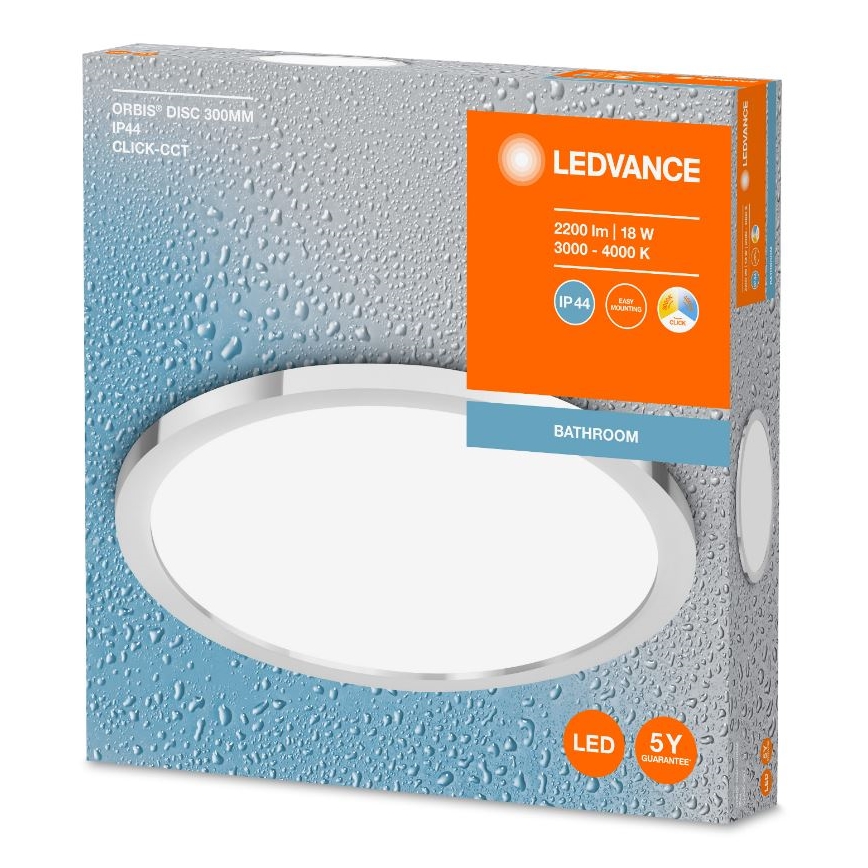 Ledvance - LED Kúpeľňové stropné svietidlo DISC LED/18W/230V 3000/4000K IP44