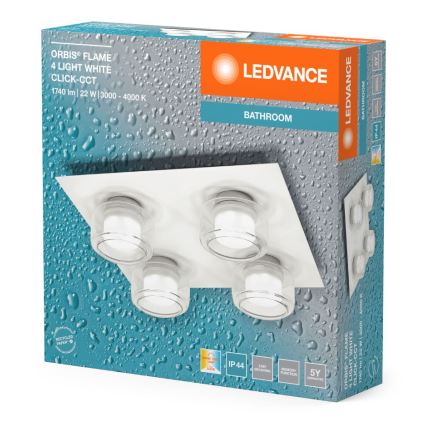 Ledvance - LED Kúpeľňové stropné svietidlo ORBIS FLAME 4xLED/5,5W/230V 3000/4000K IP44 biela
