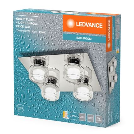 Ledvance - LED Kúpeľňové stropné svietidlo ORBIS FLAME 4xLED/5,5W/230V 3000/4000K IP44 chróm