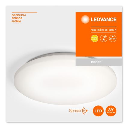 Ledvance - LED Kúpeľňové stropné svietidlo so senzorom ORBIS LED/25W/230V IP44