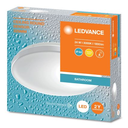 Ledvance - LED Kúpeľňové stropné svietidlo so senzorom CEILING ROUND LED/24W/230V IP44