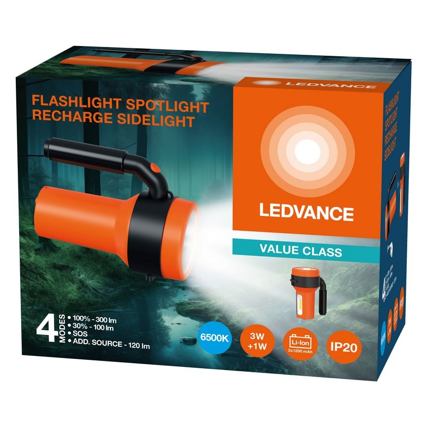 Ledvance - LED nabíjacia baterka s powerbankou FLASHLIGHT LED/3W/5V 2400mAh