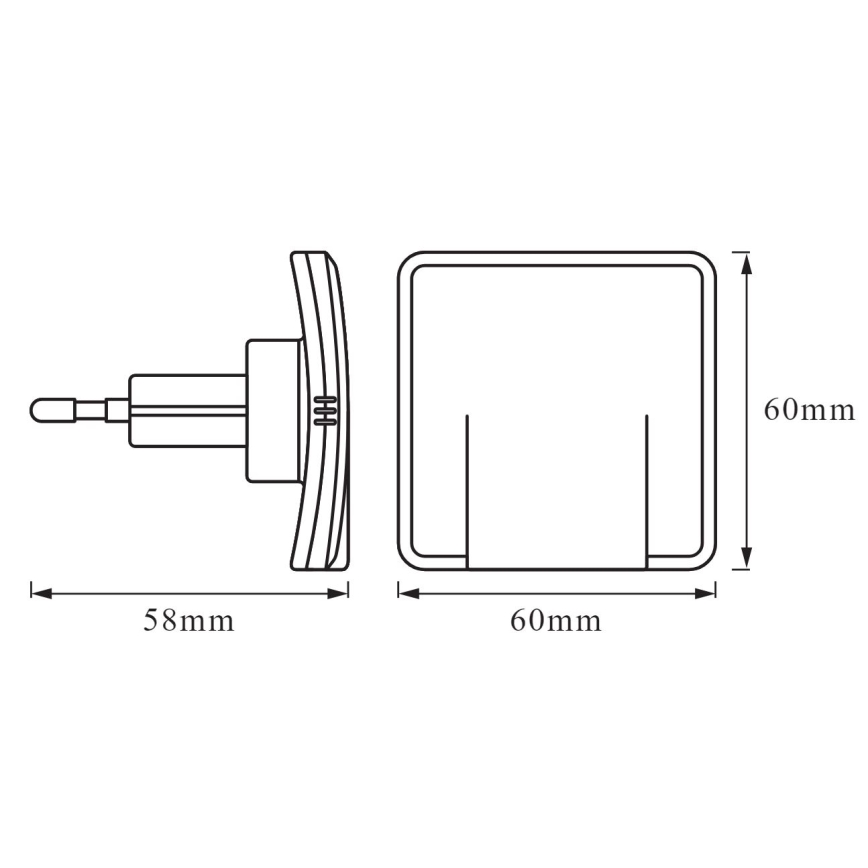 Ledvance - LED Nočné svetlo so senzorom LUNETTA LED/0,3W/230V 3000K