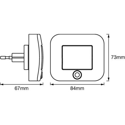 Ledvance - LED Nočné svetlo so senzorom LUNETTA LED/0,7W/230V 3000K