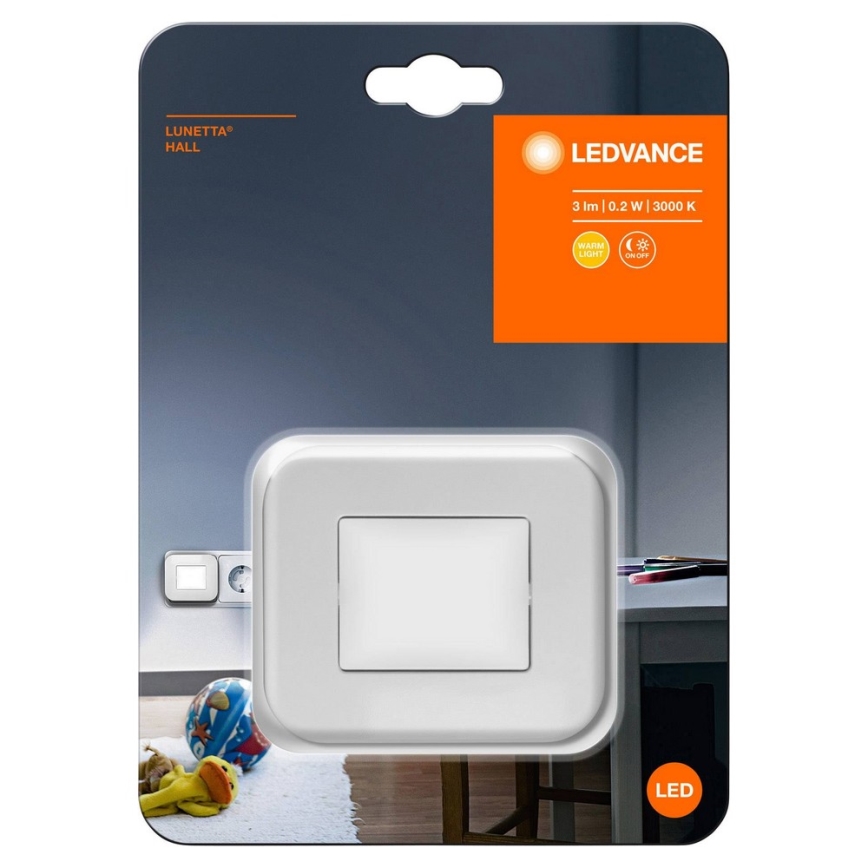 Ledvance - LED nočné svetlo so súmrakovým senzorom LUNETTA LED/0,2W/230V 3000K