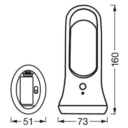 Ledvance - LED Orientační svietidlo so senzorom MOBILE LED/0,7W/4xAAA