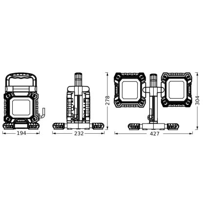 Ledvance - LED Pracovné svietidlo WORKLIGHT FLEX 2xLED/30W/230V IP65