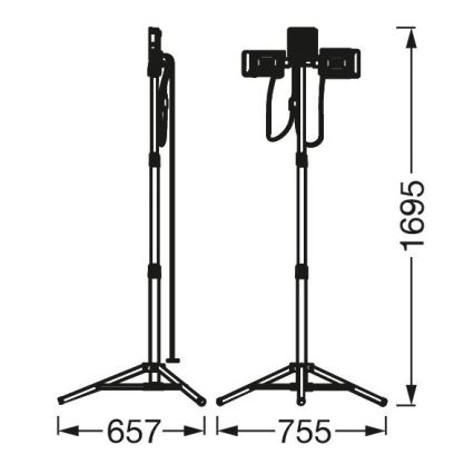 Ledvance - LED Reflektor s držiakom TRIPOD 1xLED/30W/230V + 2xLED/5W IP65