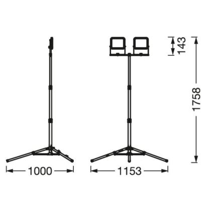 Ledvance - LED Vonkajší reflektor s držiakom WORKLIGHT TRIPOD 2xLED/10W/230V 6500K IP65