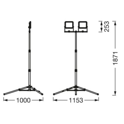 Ledvance - LED Vonkajší reflektor s držiakom WORKLIGHT TRIPOD 2xLED/30W/230V 6500K IP65