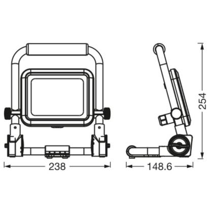 Ledvance - LED Vonkajší reflektor WORKLIGHT R-STAND LED/20W/230V 6500K IP54